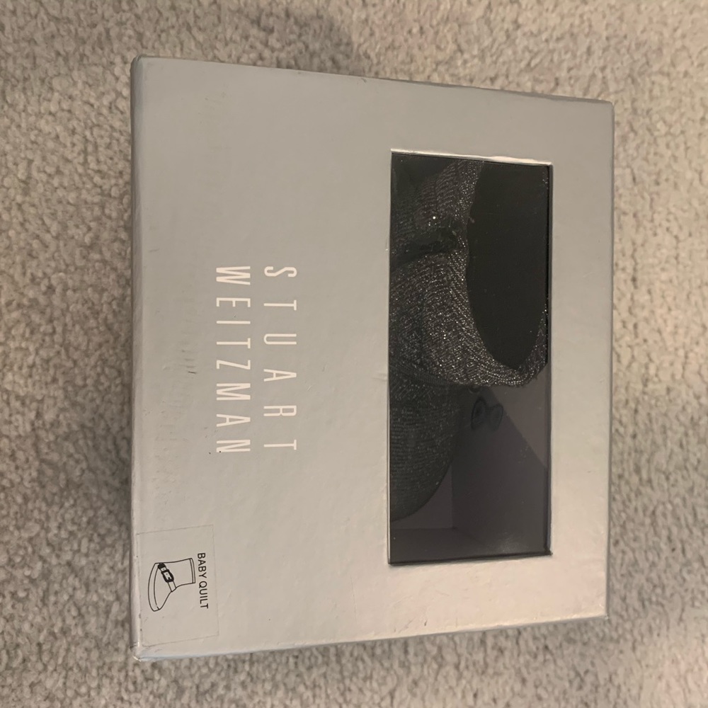 Stuart Weitzman girls black and silver booties !